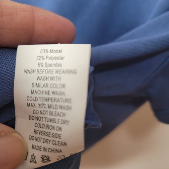 Zyia Active Womens Blue Twist-Front Short-Sleeve Top L Modal/Polyester Stretchy - Picture 4 of 9